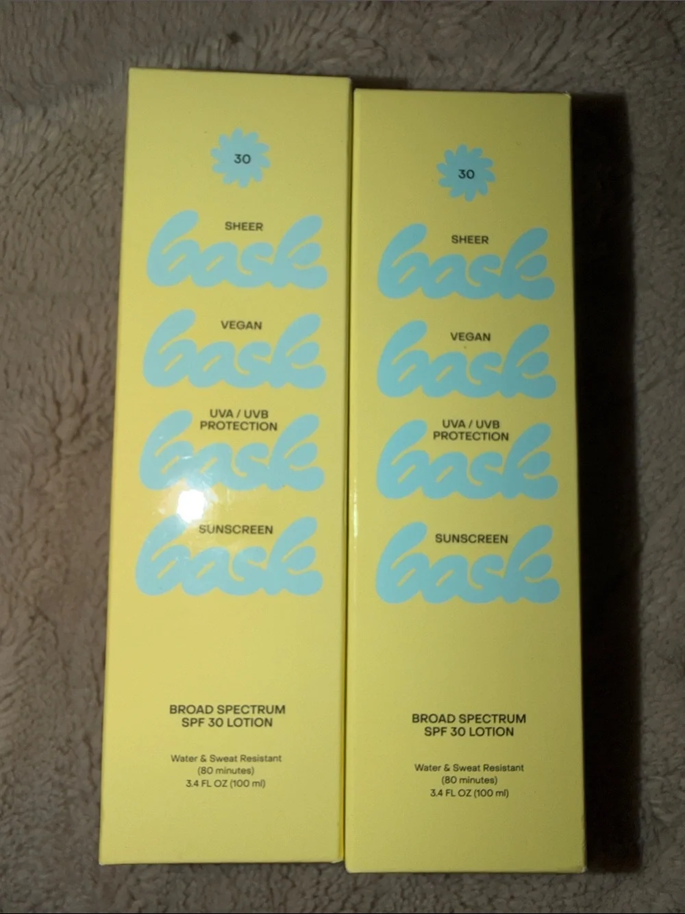 LOT OF 2: Bask Suncare SPF 30 Sheer Moisturizing Sunscreen Lotion NIB